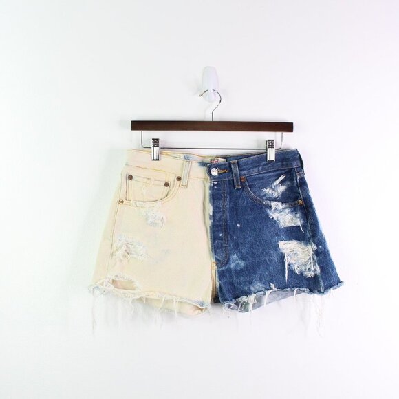 Levi's Vintage by Petros 501 Button Fly‎ Distressed Jean Short 32 - Picture 1 of 7